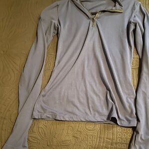 Women's Long Sleeve Zip-Up Top - navy